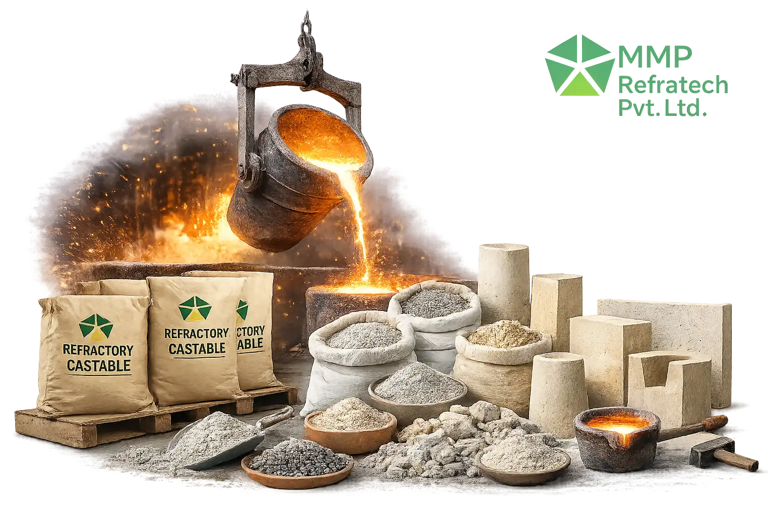 Refractory Castable & Monolithics Manufacturer & Exporter in Karnataka and India